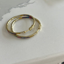 Load image into Gallery viewer, Rainbow Gold Hoops