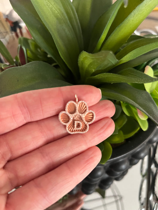 Fluted Paw Print Charm