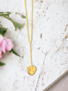 Stunning Fluted Heart Y Necklace