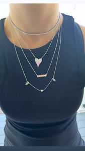 Pink Ombre Pave Drip Heart Necklace
