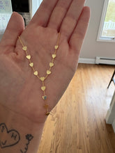 Load image into Gallery viewer, Cascading Hearts Y Necklace
