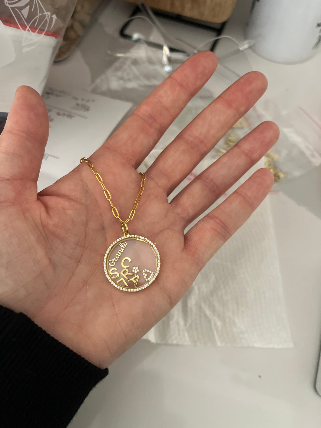 Large Floating Locket Charm
