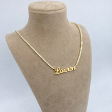 Load image into Gallery viewer, Personalized Nameplate Tennis Necklace