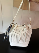 Load image into Gallery viewer, Perforated Vegan Leather Bucket Bag