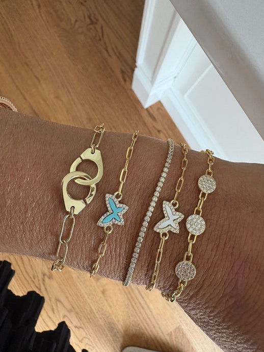 Gold Paperclip Butterfly Bracelet