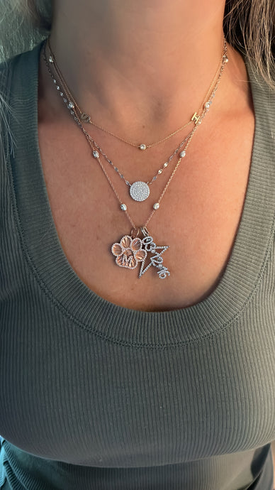 Pave Disc Circular Necklace