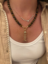 Load image into Gallery viewer, Tiger Eye Beaded Chain + Fish Charm