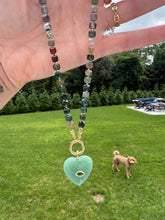 Load image into Gallery viewer, Green with Envy Heart Charm Necklace