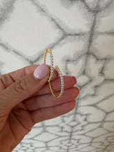 Load image into Gallery viewer, Two Tone Sterling CZ Earrings