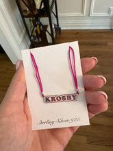 Load image into Gallery viewer, Enamel Nameplate Cord Necklace