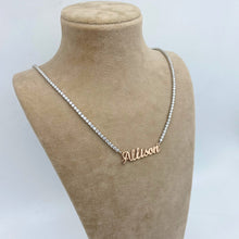 Load image into Gallery viewer, Personalized Nameplate Tennis Necklace
