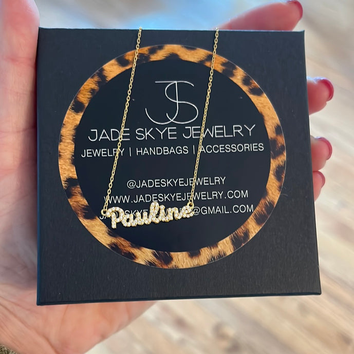 Pave Script Nameplate
