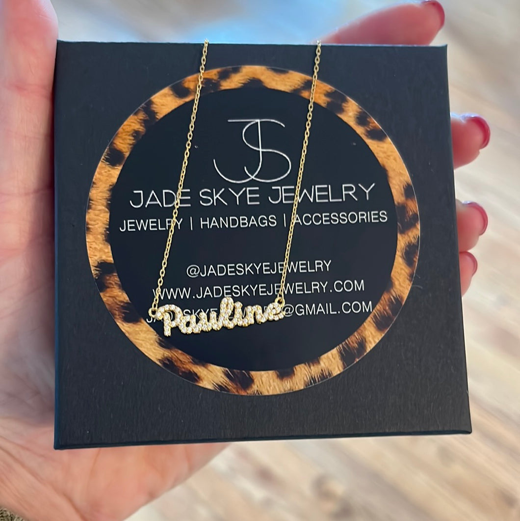 Pave Script Nameplate