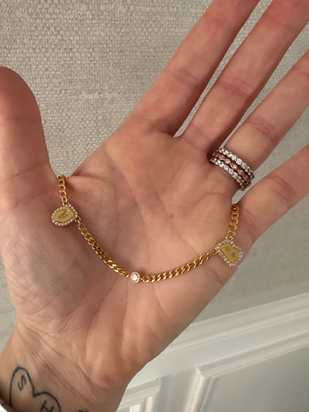 Double Bubble Initial Necklace