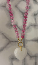 Load image into Gallery viewer, Pinkalicous Gemstone Beaded Chain with Large Gemstone Heart Charm