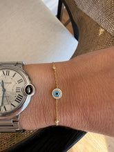 Load image into Gallery viewer, Enamel Round Evil Eye Bracelet