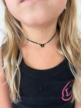 Load image into Gallery viewer, Single Enamel Heart Initial Cord Necklace