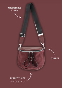 Faux Suede Sling Bag