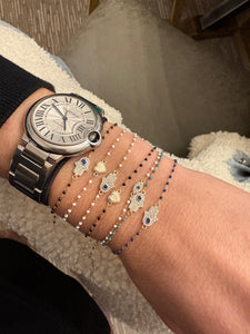 Dainty Beaded Heart, Hamsa and Evil Eye Bracelets