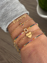 Load image into Gallery viewer, CZ Initial Bracelet on Rainbow Tennis Bracelet