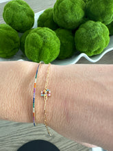 Load image into Gallery viewer, CZ Initial Bracelet on Paperclip Chain