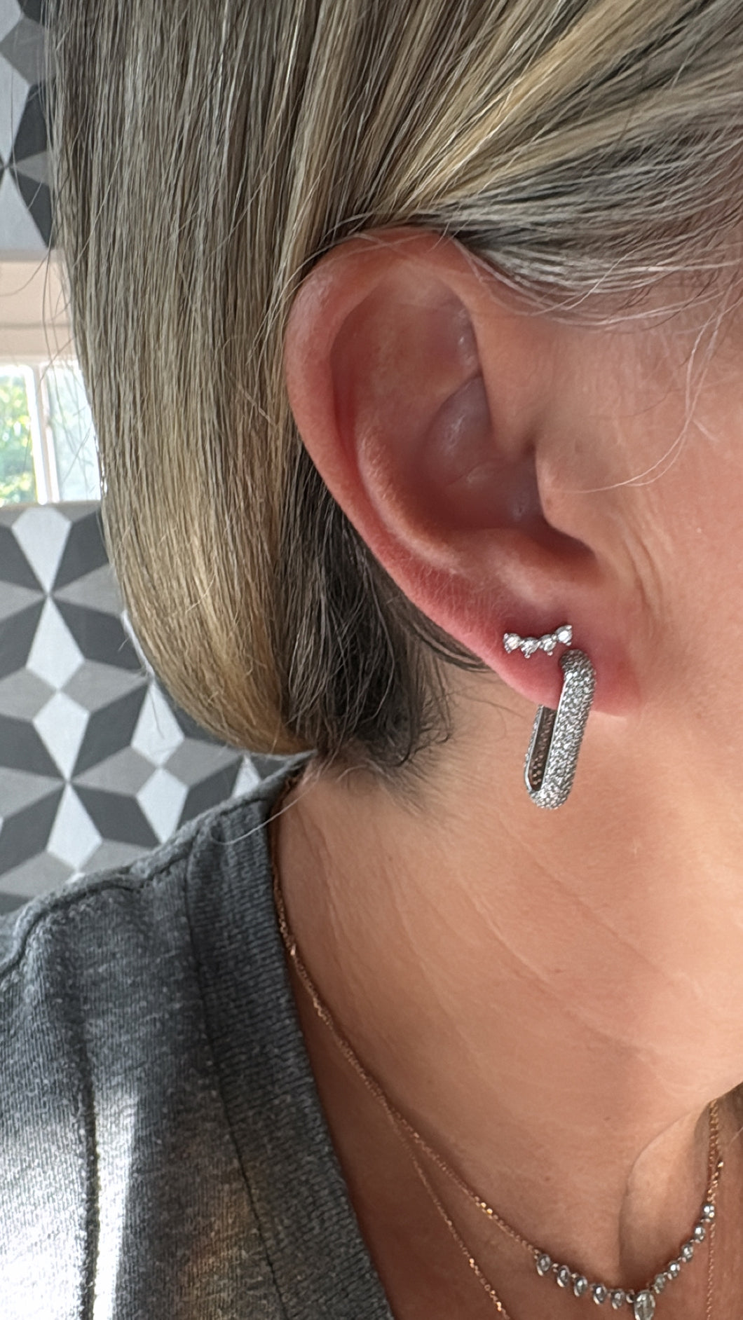 Gorgeous Pave J Hoop