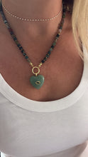 Load image into Gallery viewer, Green with Envy Heart Charm Necklace