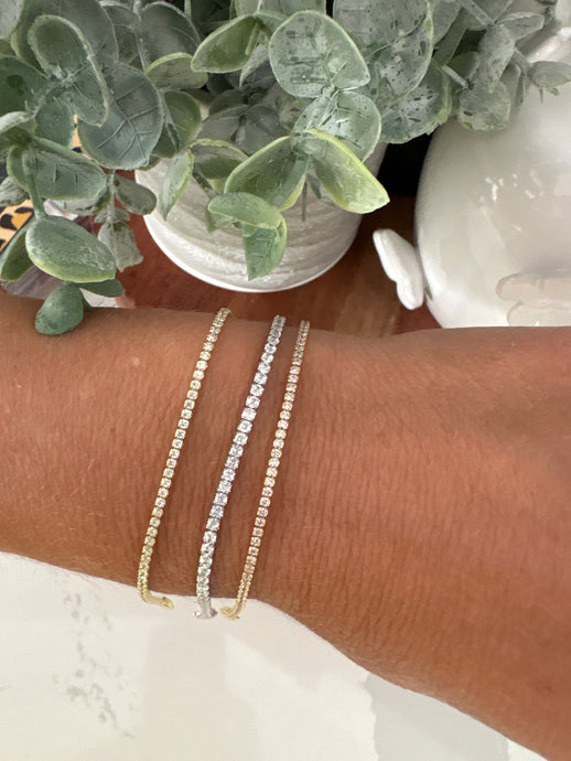 Adjustable Skinny Tennis Bracelet