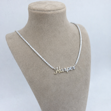 Load image into Gallery viewer, Personalized Nameplate Tennis Necklace