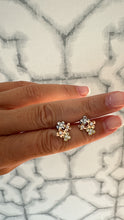 Load image into Gallery viewer, Tri Color Flower Post Earrings
