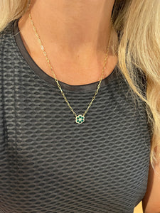 CZ Flower Paperclip Necklace