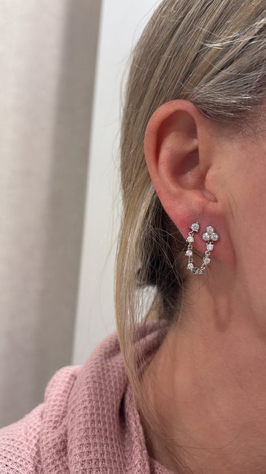 Sterling Silver Double Chain Earrings