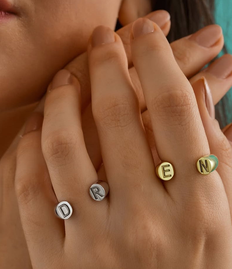 Solid Double Initial Ring