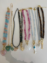 Load image into Gallery viewer, Pinkalicous Gemstone Beaded Chain with Large Gemstone Heart Charm