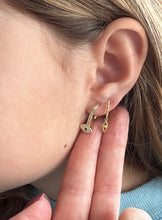 Load image into Gallery viewer, Evil Eye Charm Post Back Huggie