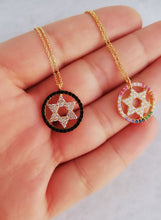 Load image into Gallery viewer, Rainbow Star of David CZ Stone Necklace