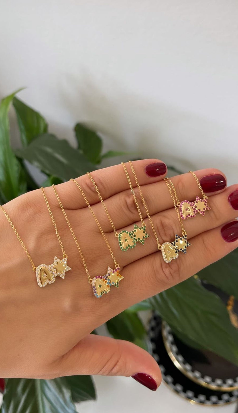 Single Bubble Initial and Star of David Necklace – Jade Skye Jewelry