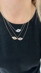 Pave Evil Eye Necklace
