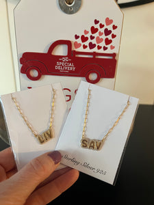 Bubble Nameplate on Cuban Link or Paperclip Chain
