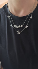Load image into Gallery viewer, Sterling Silver Flowers Station Necklace