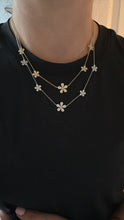 Load image into Gallery viewer, Sterling Silver Flowers Station Necklace