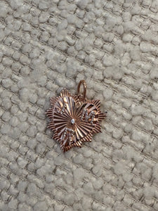 Fancy Fluted Heart Charm