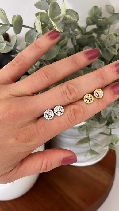 Baguette Cluster Studs