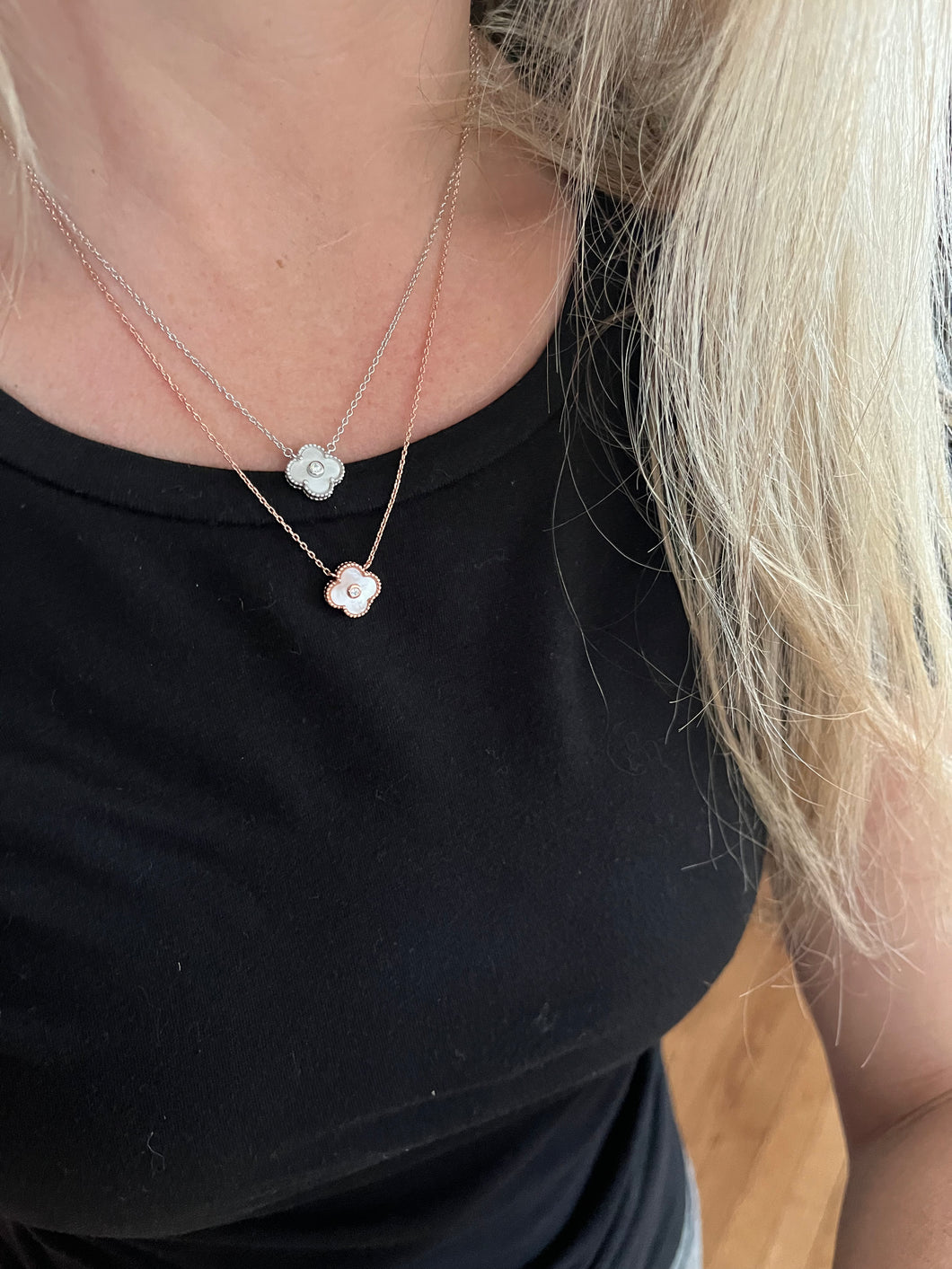 Mother of Pearl Clover Necklace