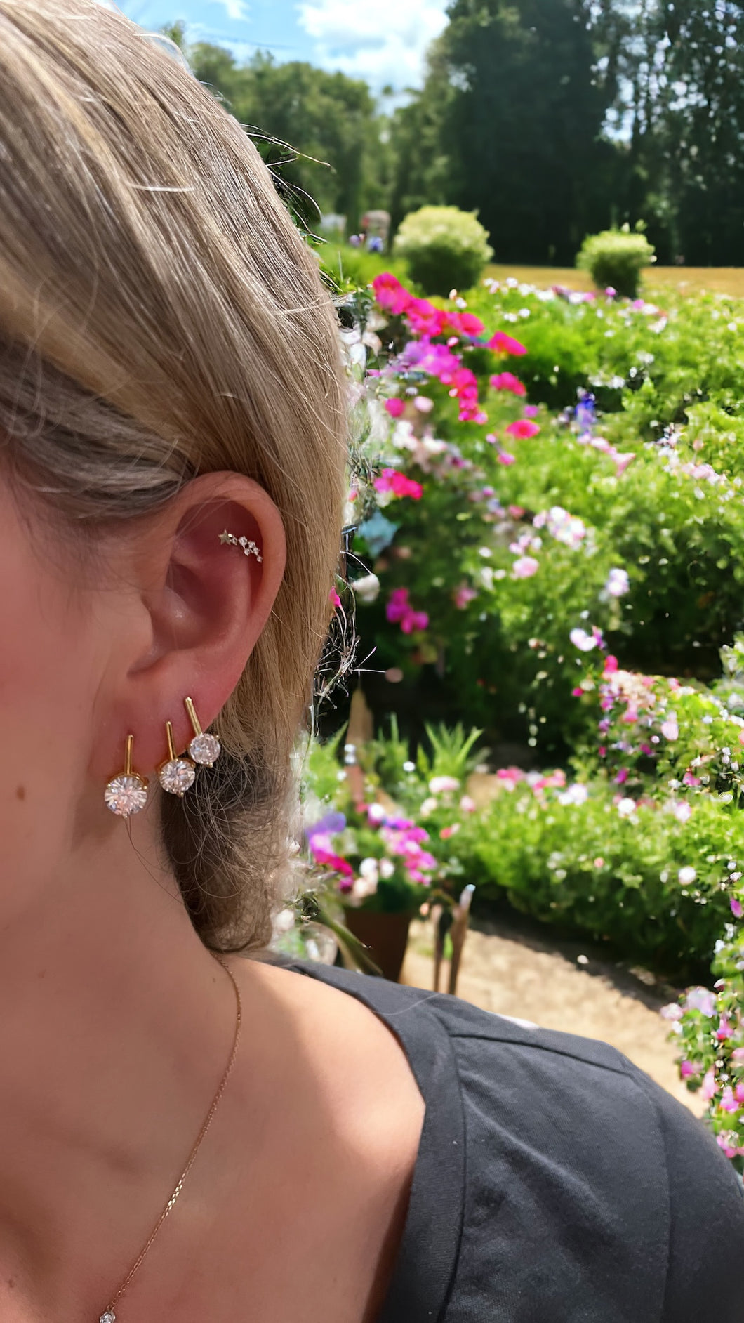 Post Back “Diamond” Drop Earrings