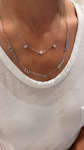 Mini Bubble Enamel Initial Necklace