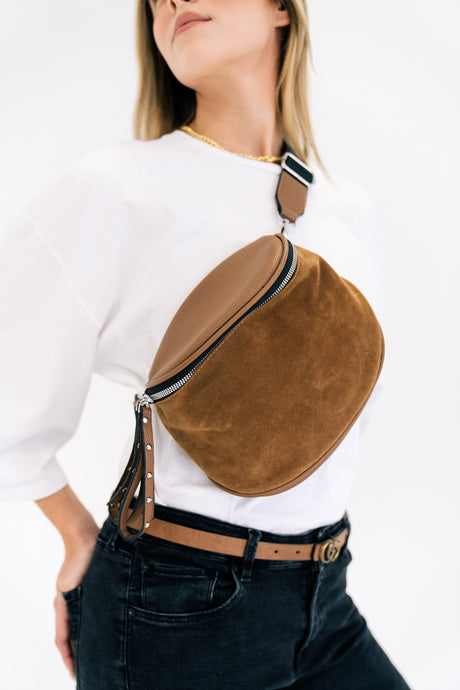Faux Suede Sling Bag