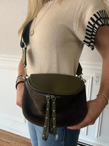 Faux Suede Sling Bag