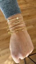 Load image into Gallery viewer, Dainty Pave and MOP Clover Style Bracelet