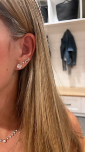 CZ outlined Clover Post Earrings